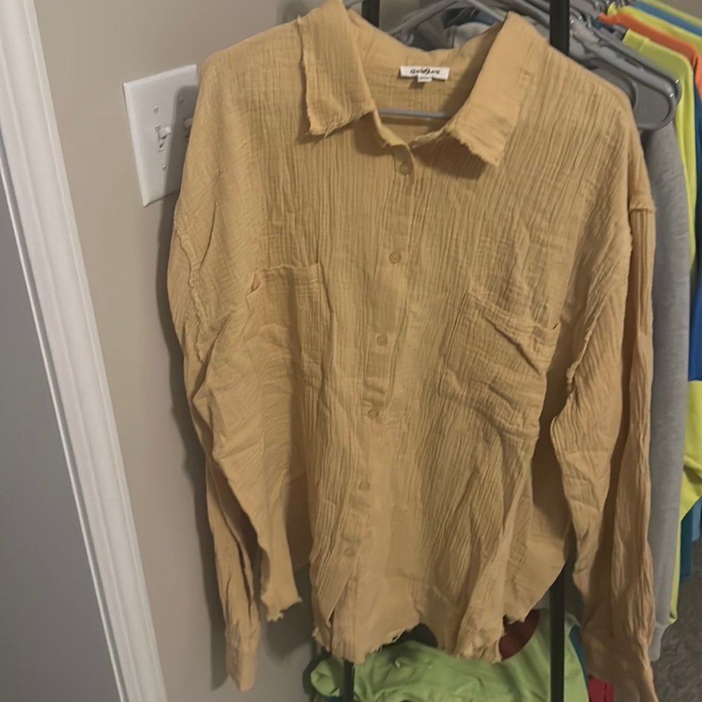 Gauze long sleeve shirt